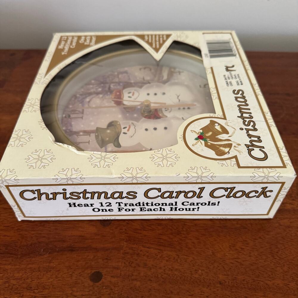 Feldstein Christmas Carol Clock Snowman 12 Songs Light Sensor Holiday Decor - Picture 7 of 9